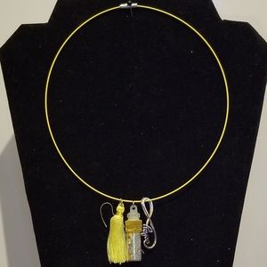 Yellow Hope And Wish Bottle Necklace